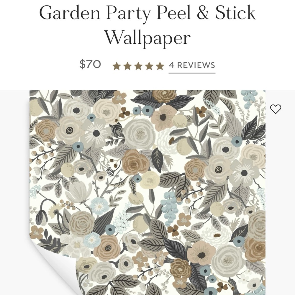 Rifle Paper Co GARDEN PARTY Peel & Stick Wallpaper - 2+ rolls!